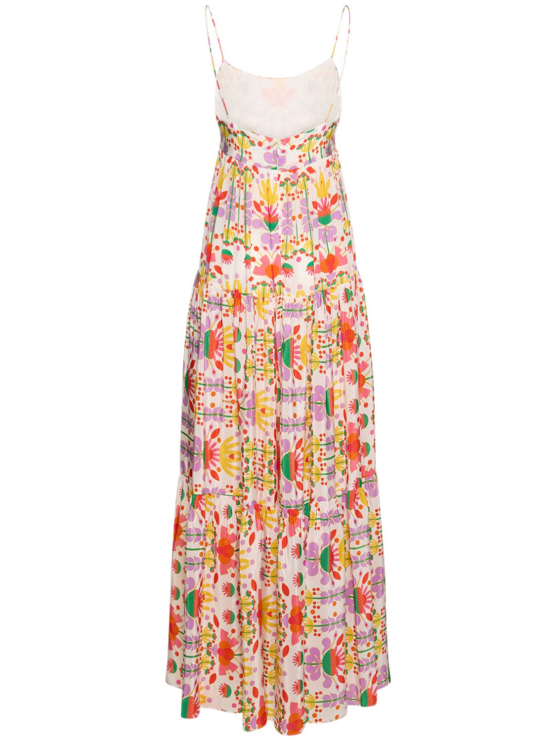 Shop Borgo De Nor Merle Printed Viscose Crepe Long Dress In Multicolor