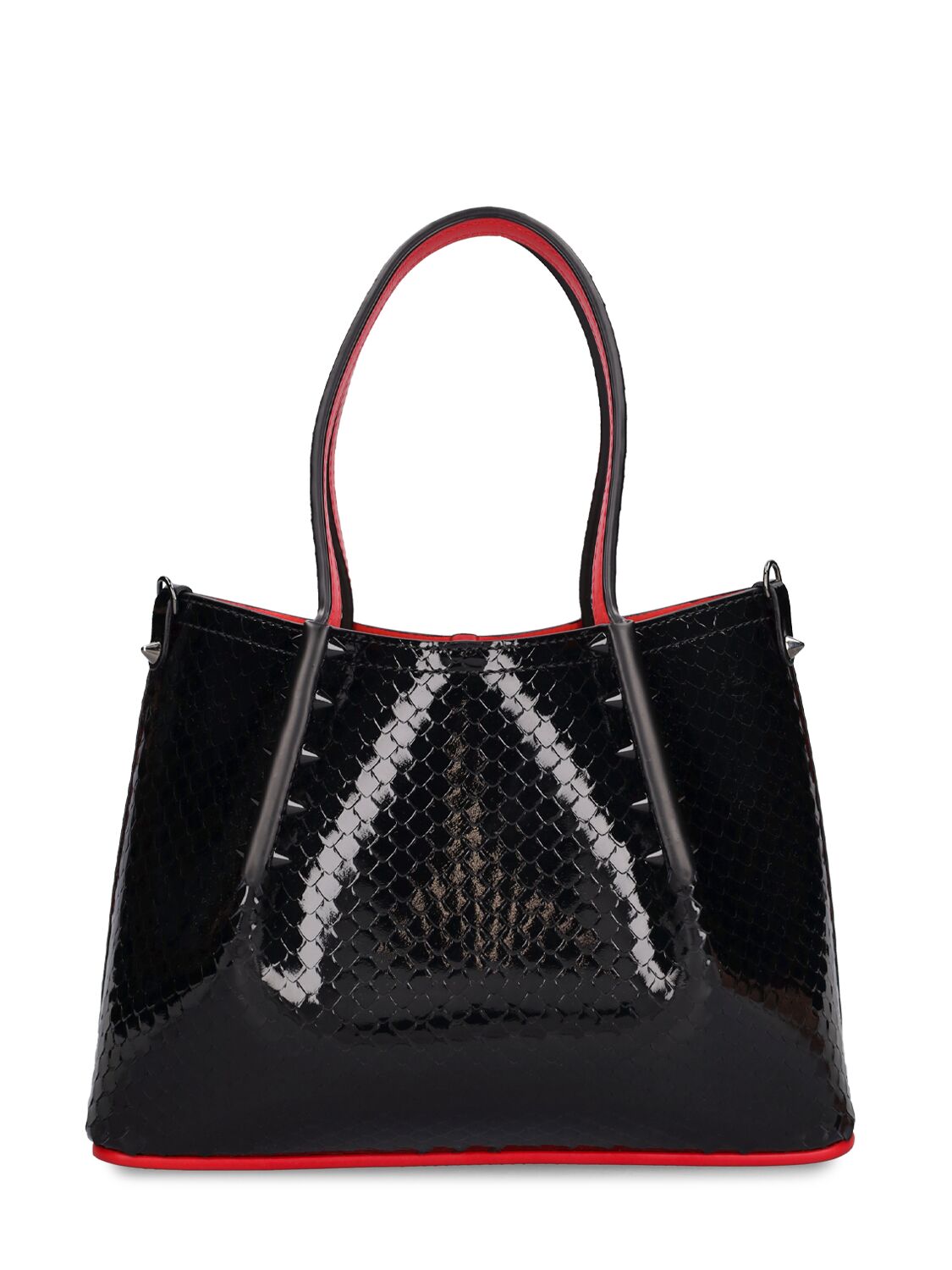 Christian Louboutin Womens Black Cabarock Mini Patent-leather Tote Bag