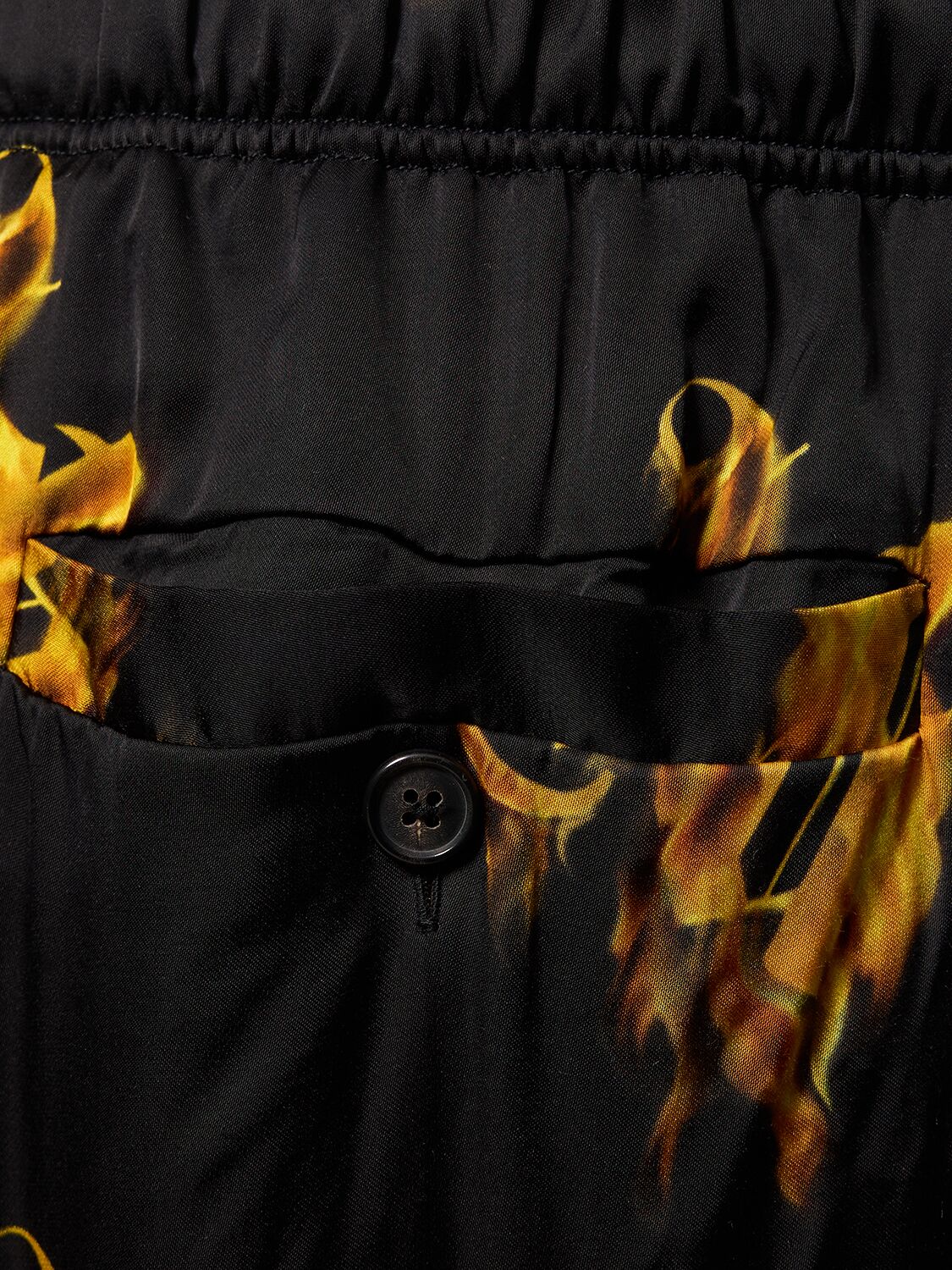 Shop Palm Angels Burning Monogram Viscose Sweatpants In Black,gold