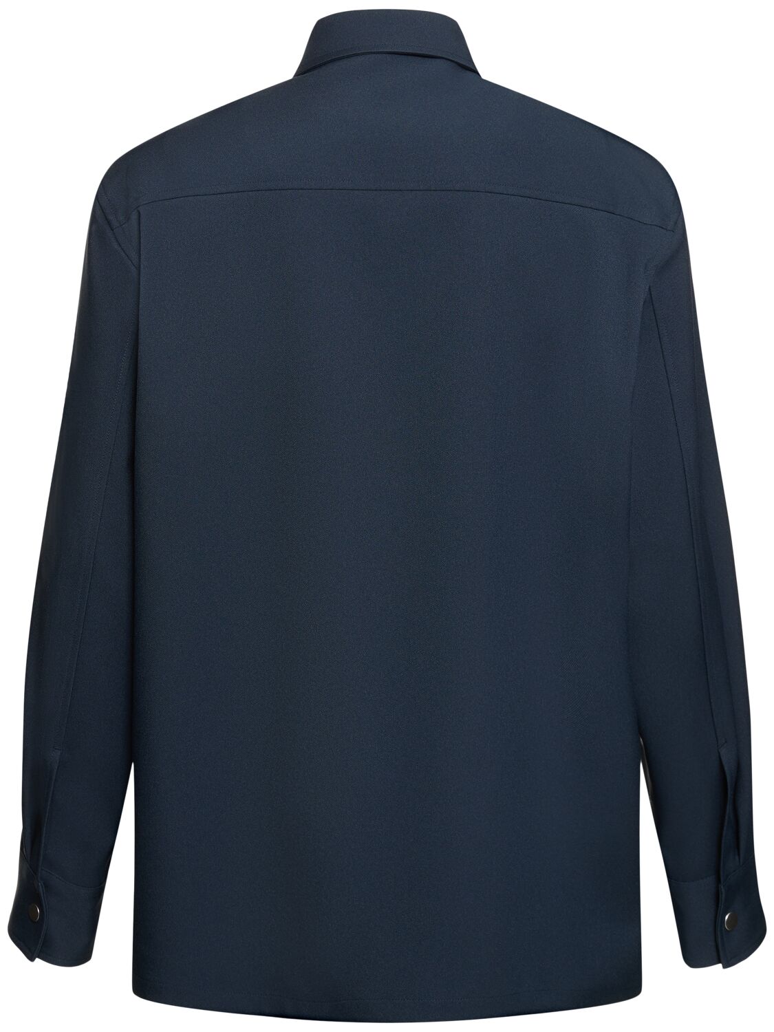 Shop Jil Sander Fine Tech Gabardine Zipped Shirt In Marine Blue