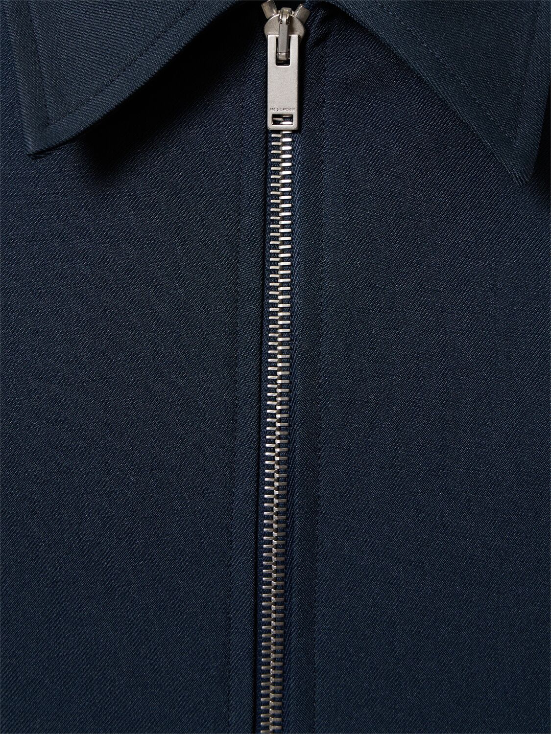 Shop Jil Sander Fine Tech Gabardine Zipped Shirt In Marine Blue