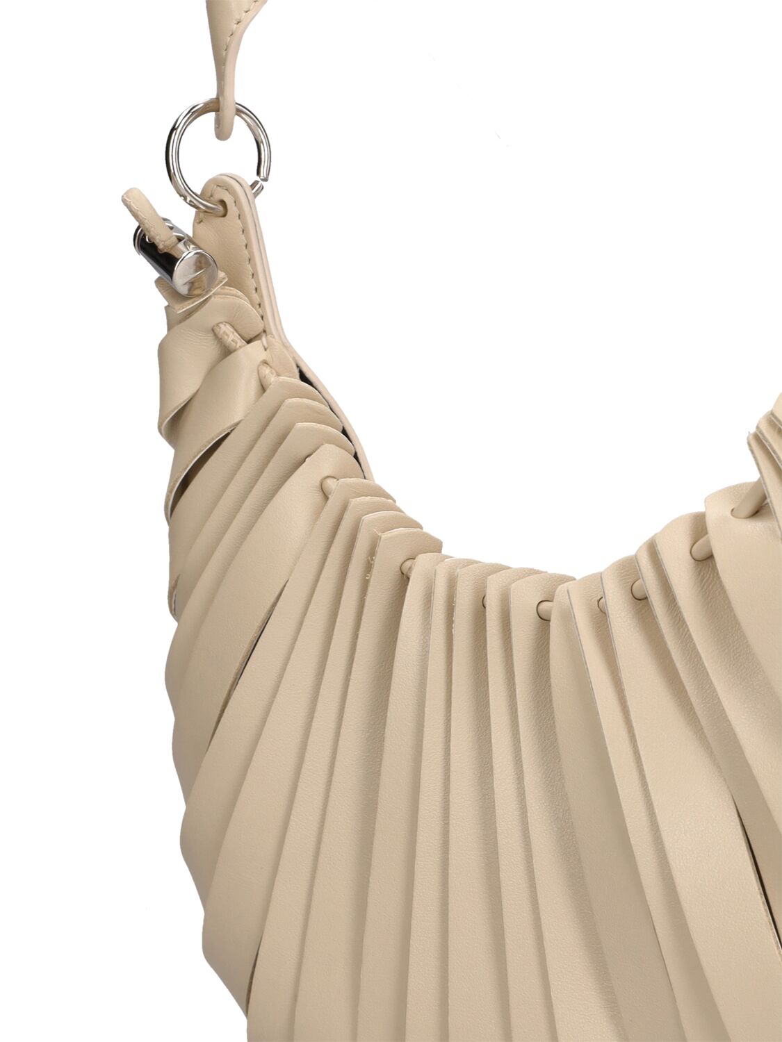 Shop Coperni Mini Petal Leather Top Handle Bag In Sand