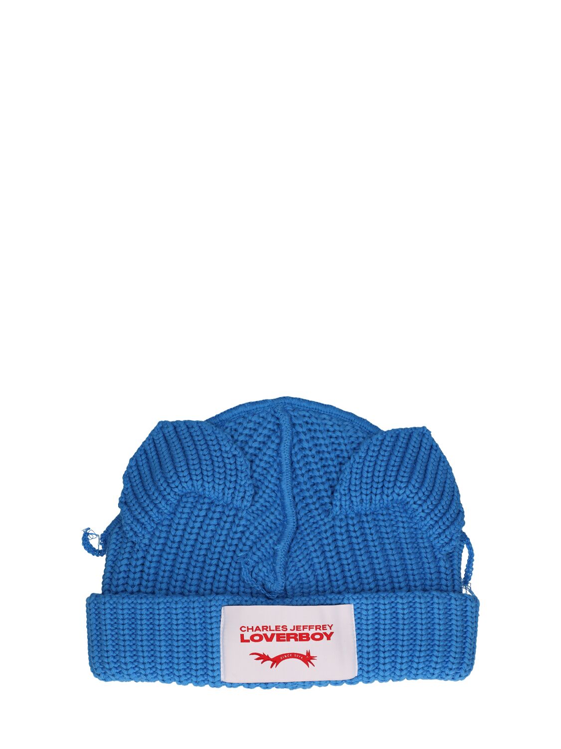 Shop Charles Jeffrey Loverboy Chunky Ears Beanie In Blue