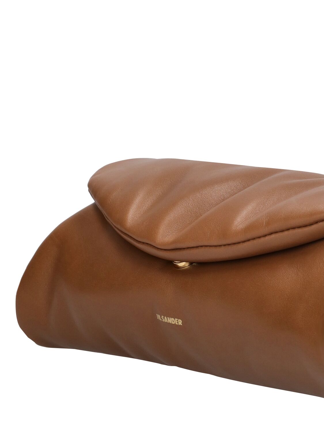Shop Jil Sander Small Cannolo Padded Leather Bag In Cinnamon