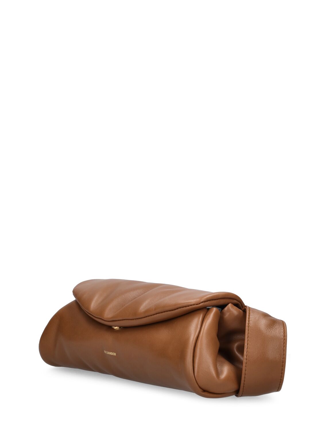 Shop Jil Sander Small Cannolo Padded Leather Bag In Cinnamon