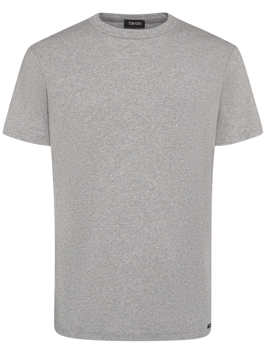 Tom Ford Cotton Jersey Crewneck T-shirt In Gray