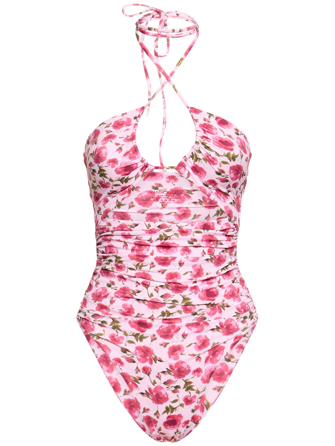 Shop Magda Butrym Printed One Piece Swimsuit In Pink