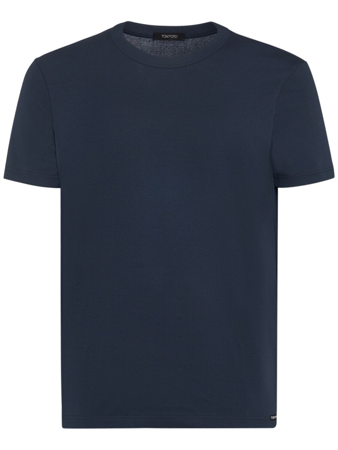 Tom Ford Cotton Jersey Crewneck T-shirt In Navy