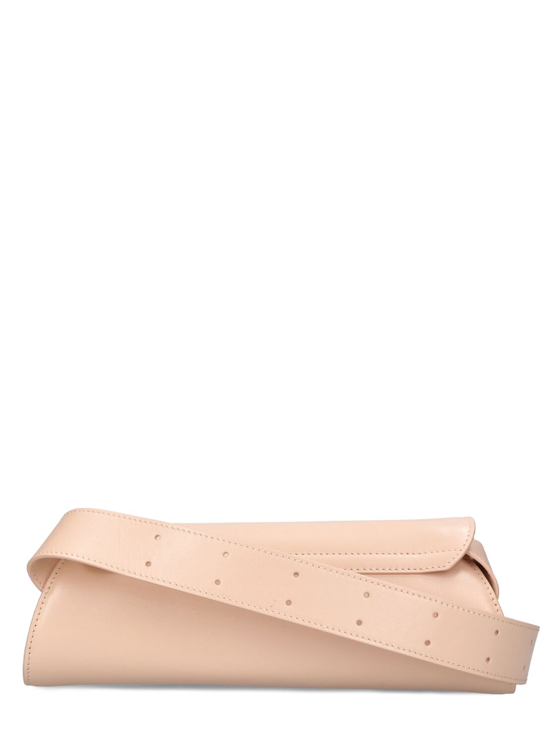Shop Jil Sander Small Cannolo Leather Shoulder Bag In Rose