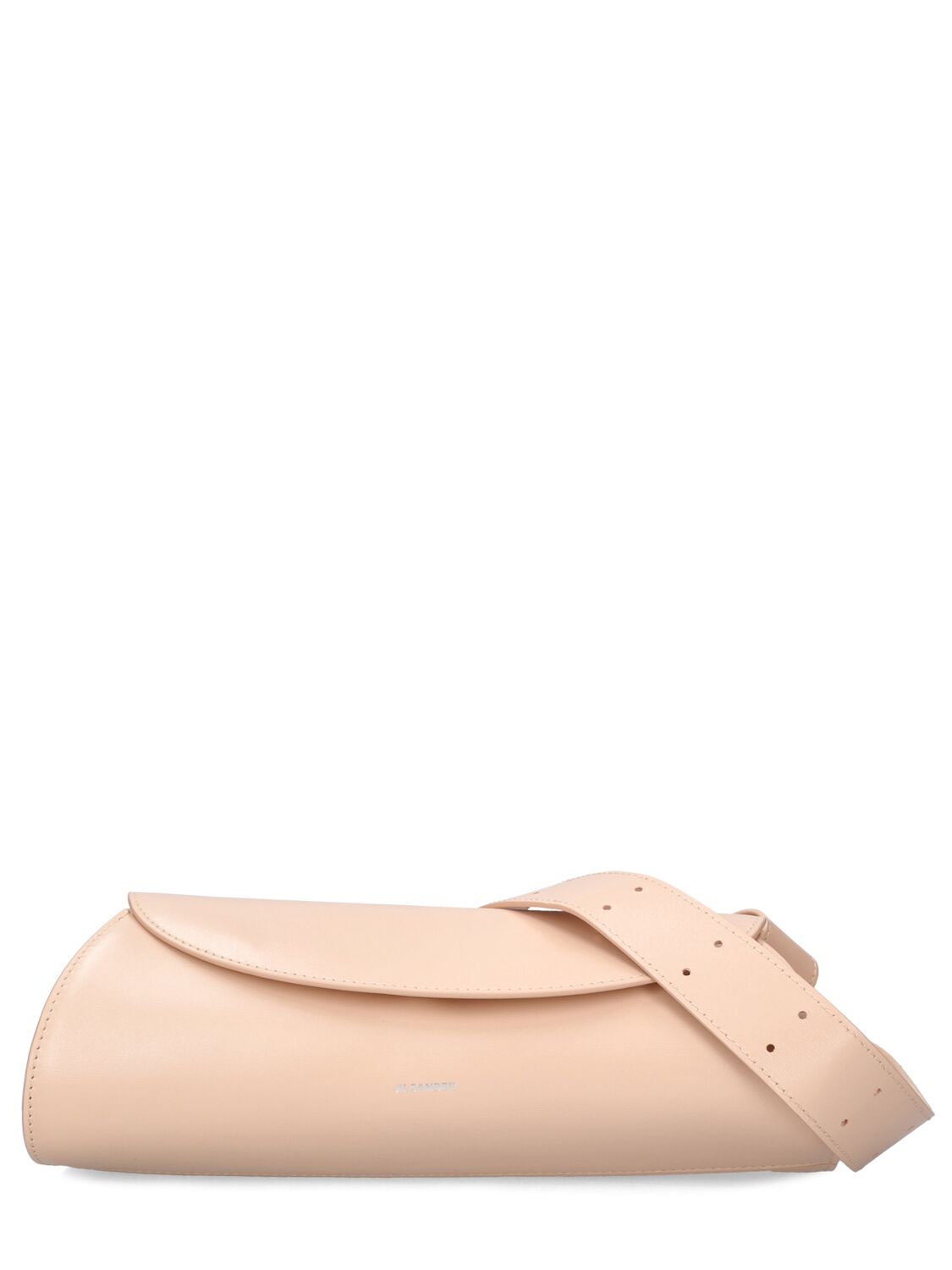 Shop Jil Sander Small Cannolo Leather Shoulder Bag In Rose