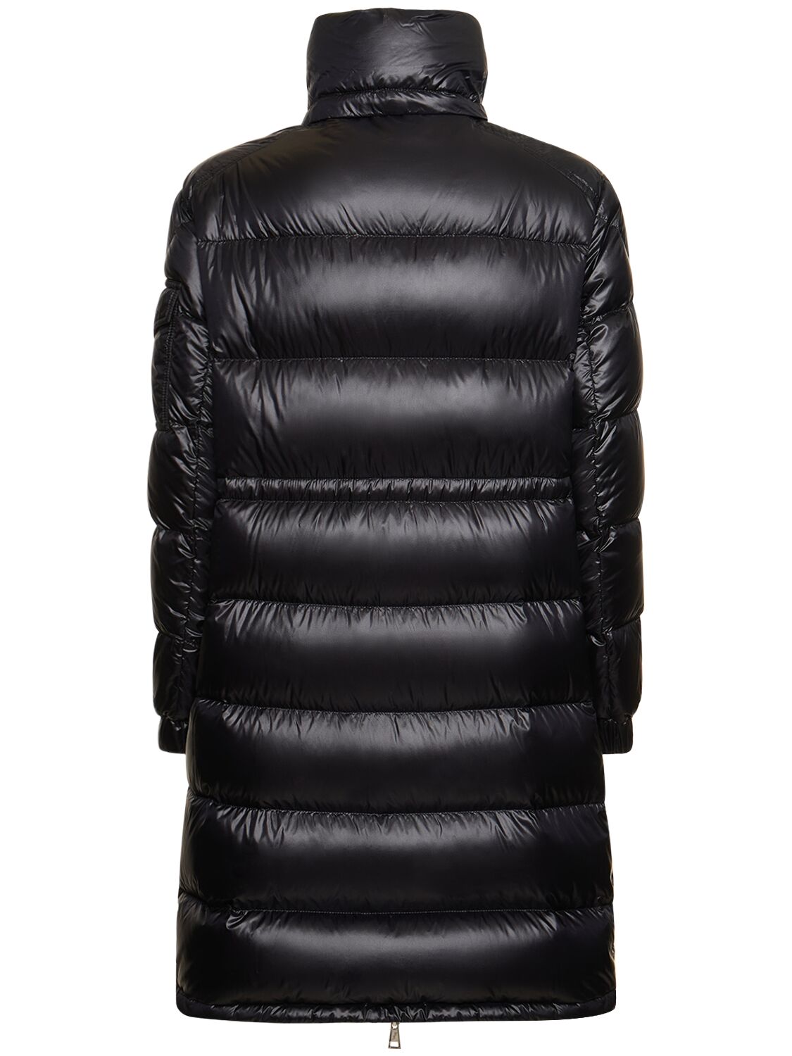 Shop Moncler Meillon Nylon Long Down Jacket In Black