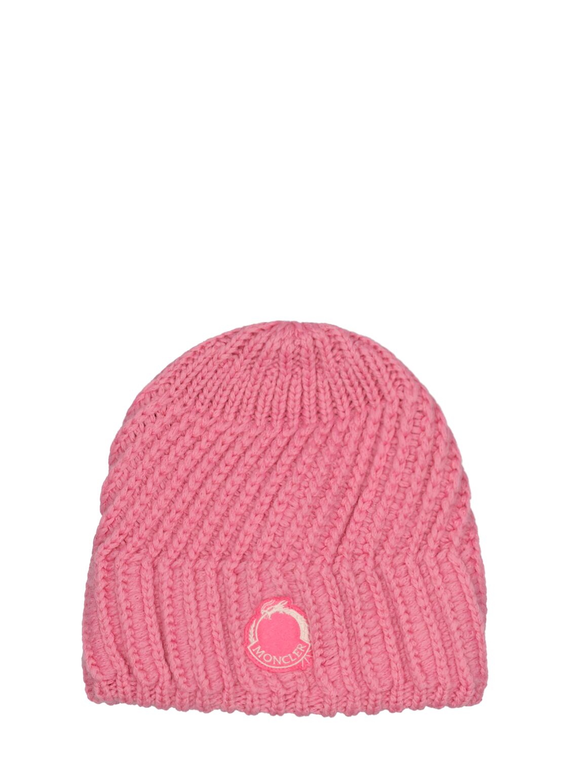 Moncler Cny Wool Blend Beanie In Pink