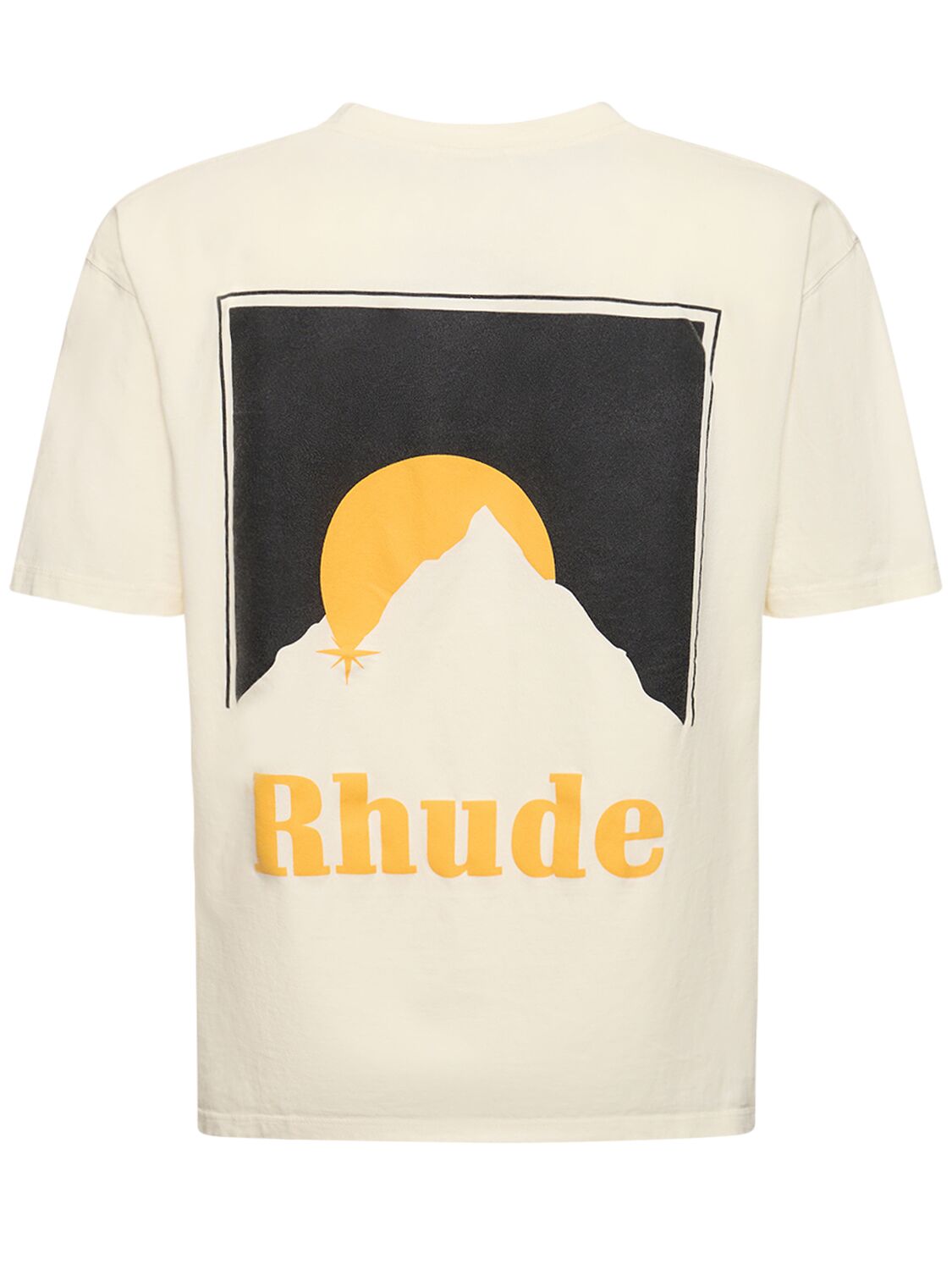 Shop Rhude Moonlight Cotton T-shirt In Vtg White