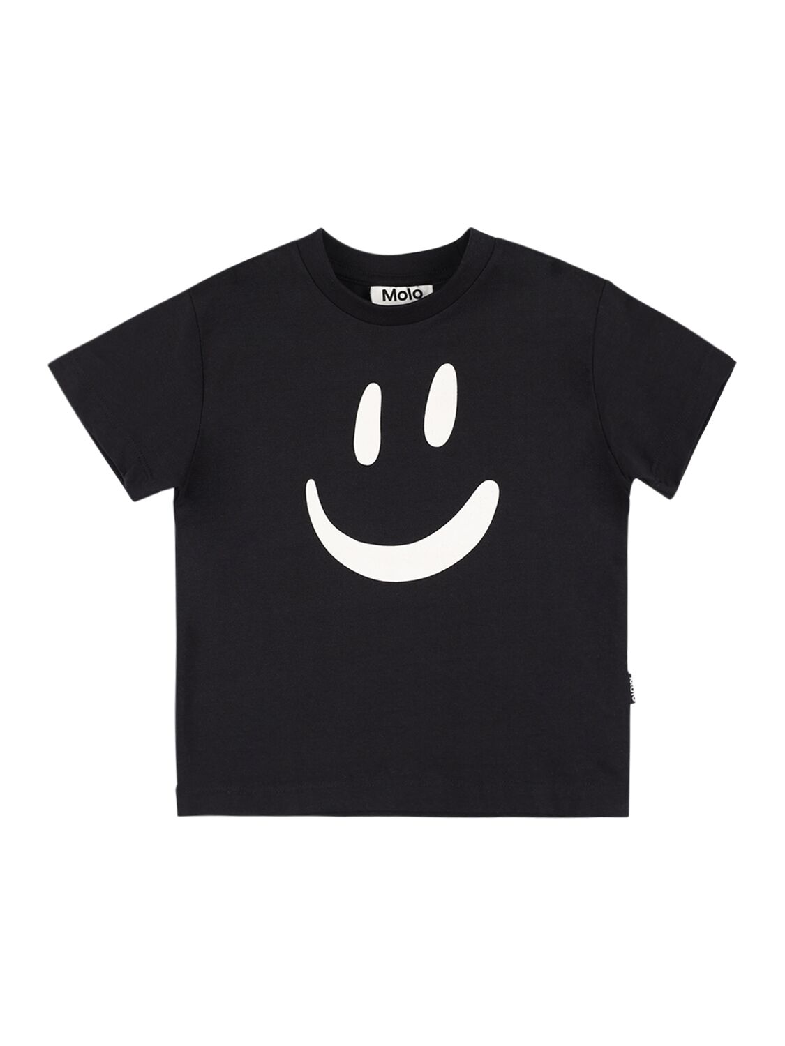 Molo Kids' Printed Organic Cotton Jersey T-shirt In Black