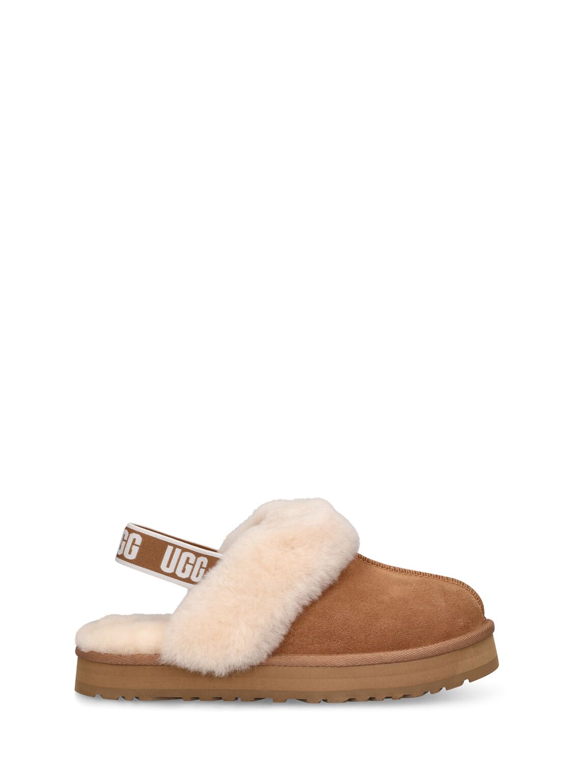 Ugg Girls' Funkette Shearling Slingback Slippers - Little Kid In Brown
