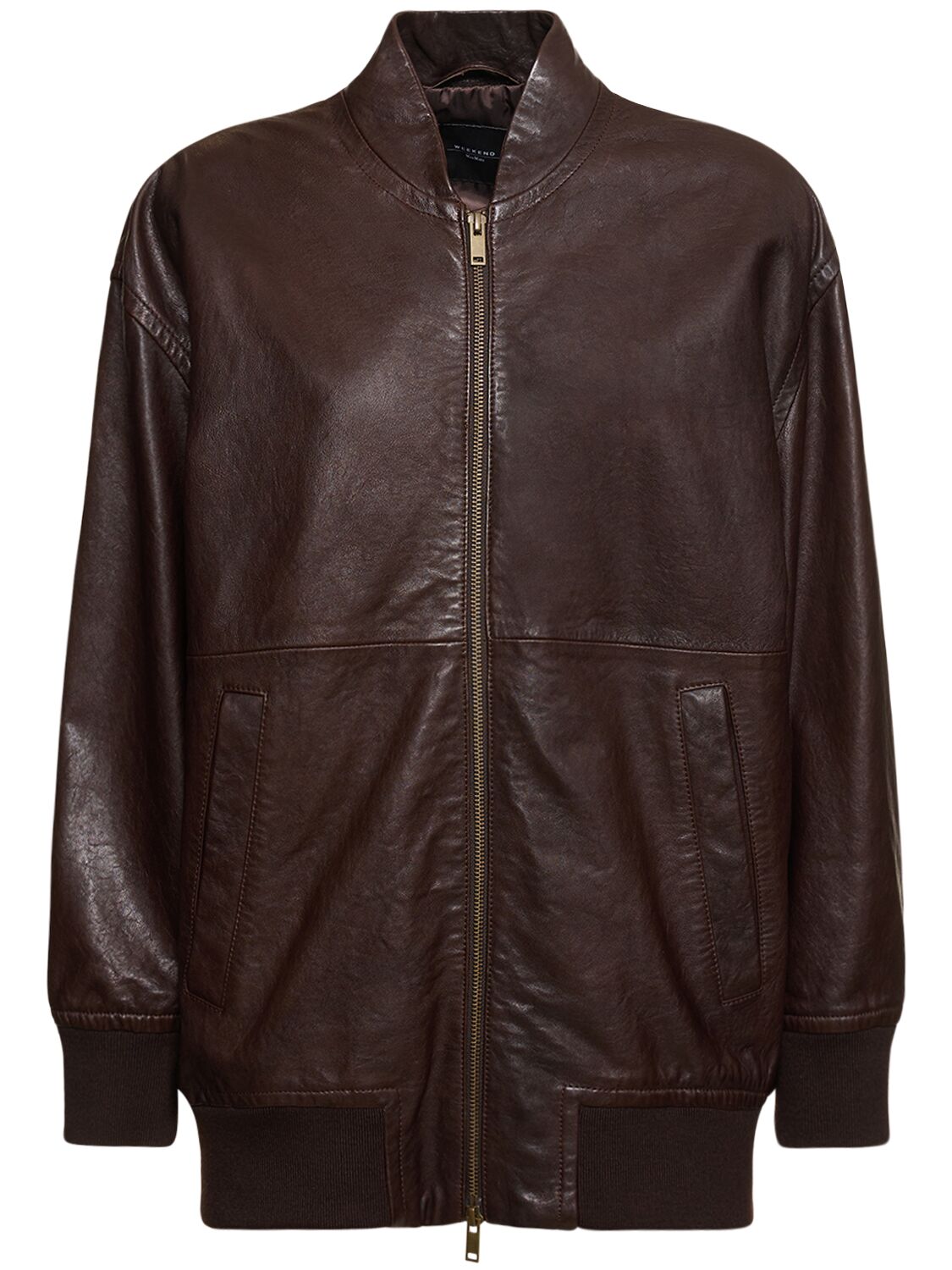 Image of Cursore Zip-up Leather Jacket