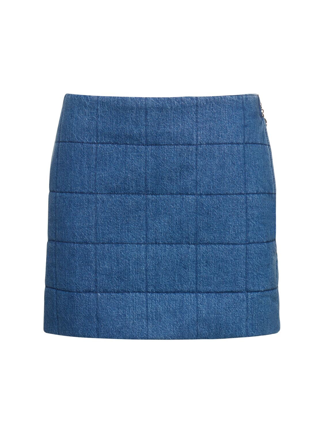 Gucci Quilted Denim Skirt In Blue