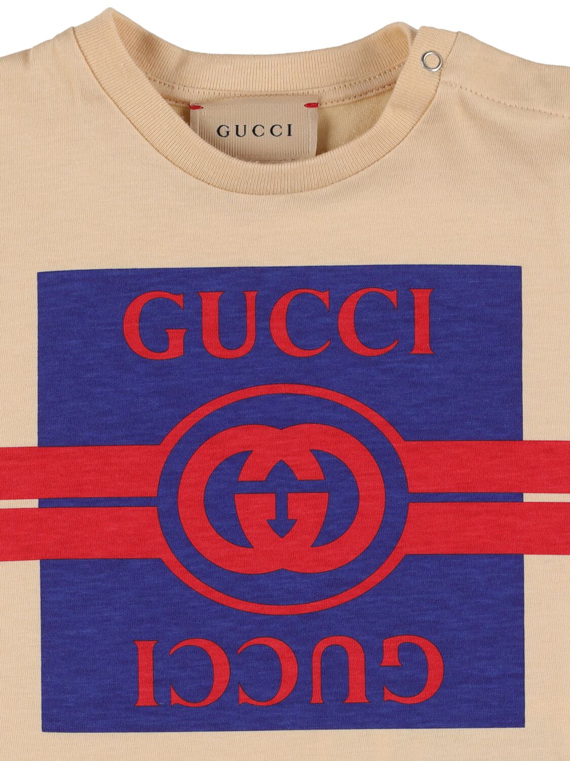 Shop Gucci Cotton Jersey T-shirt In Cream,multi