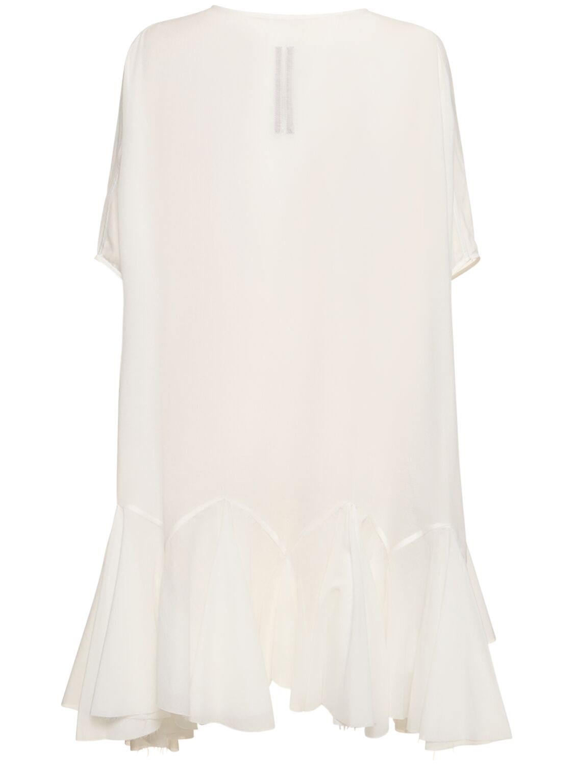 Shop Rick Owens New Divine Ruffled Cotton Mini Dress In White