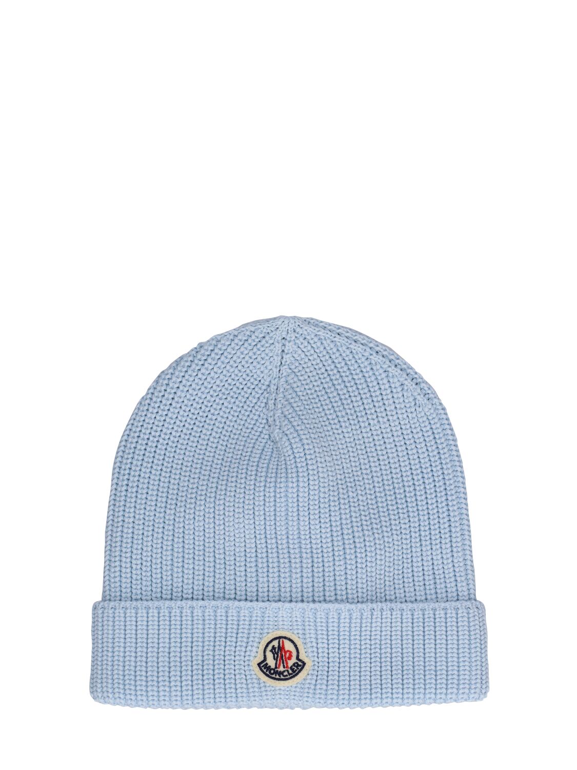 Moncler Babies' Logo Cotton Knit Beanie In Gold