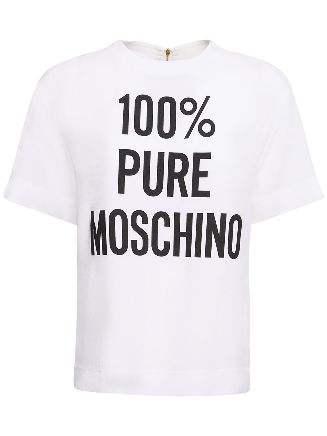 Moschino Viscose Envers Satin Logo T-shirt In White