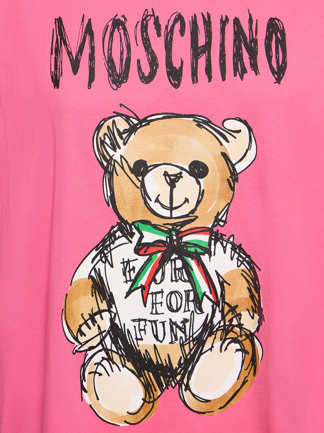 Shop Moschino Cotton Jersey Logo T-shirt In Pink