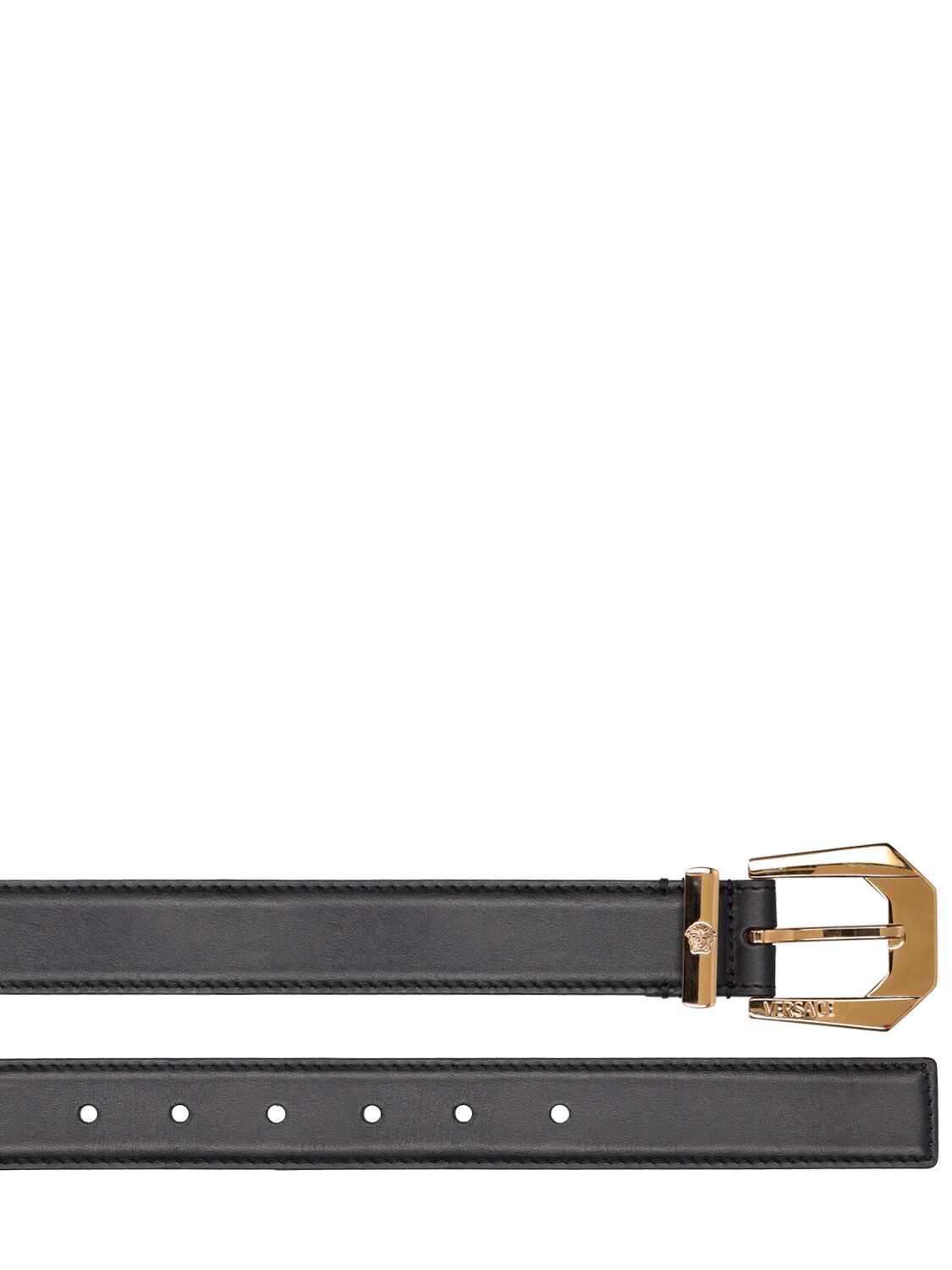 Shop Versace 30mm Leather Belt In Black