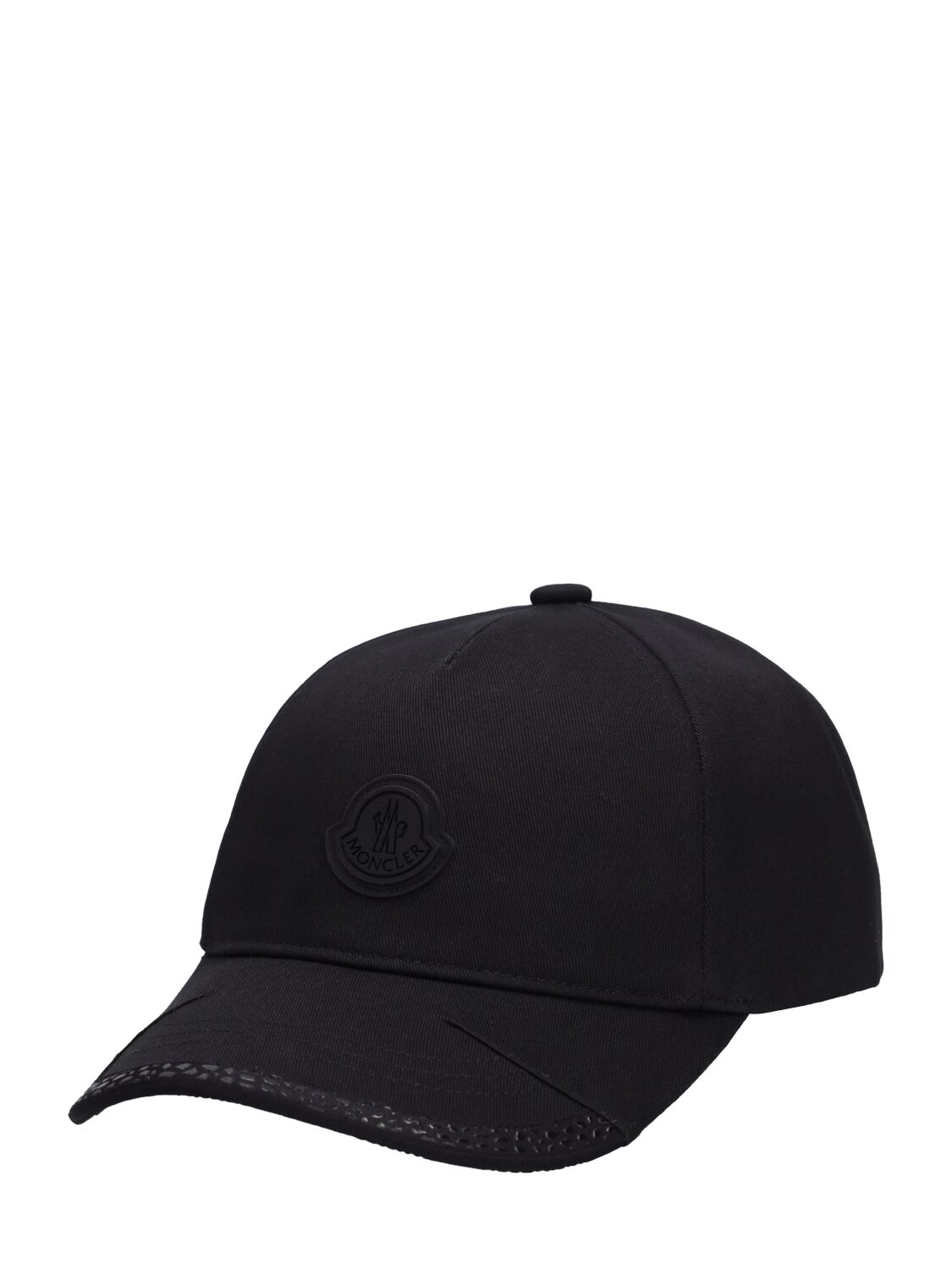 Shop Moncler Cotton Gabardine Baseball Cap In Black