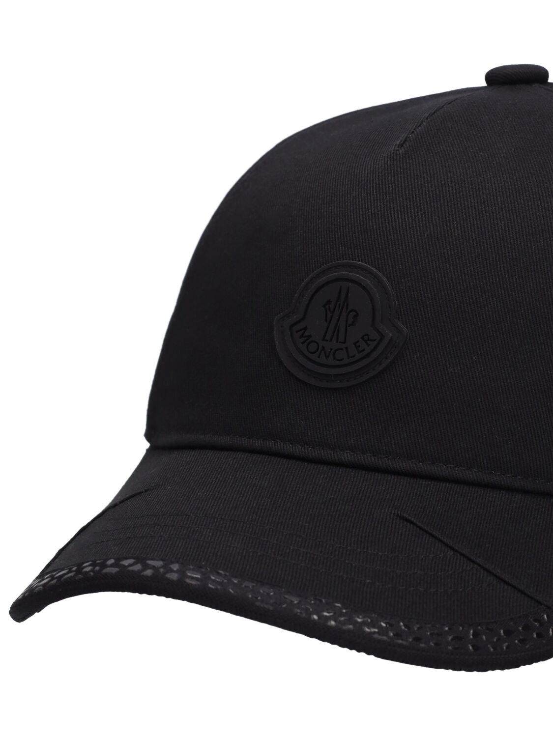 Shop Moncler Cotton Gabardine Baseball Cap In Black