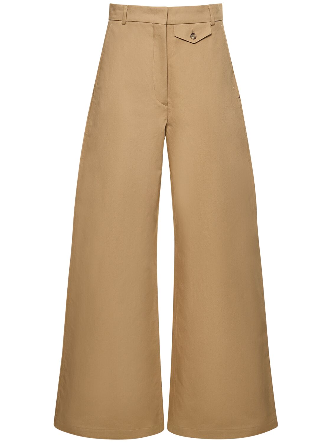 Image of Febo Cotton Canvas Low Waist Wide Pants