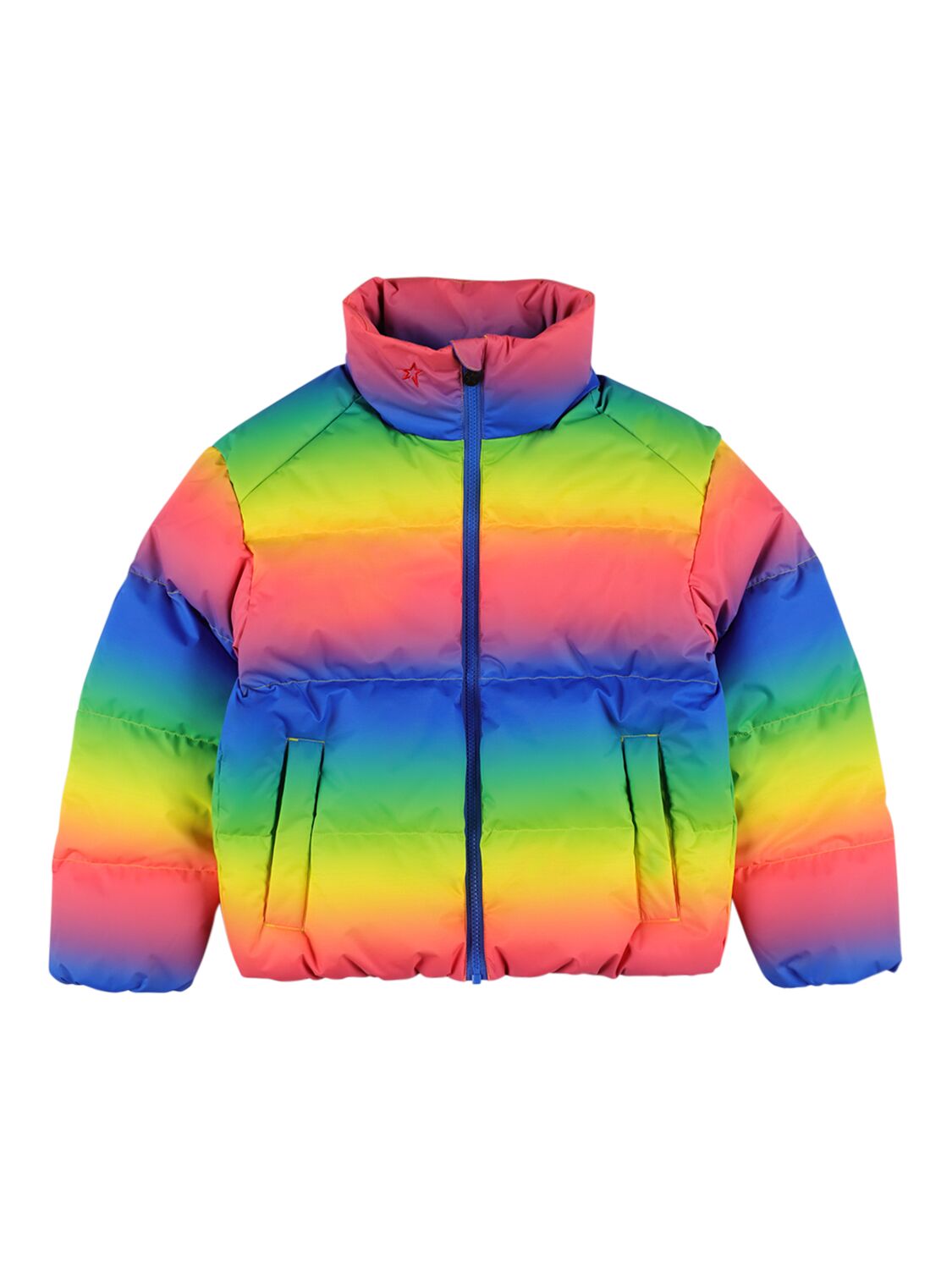 Perfect Moment Girls Gradient Rainbow Kids Nuuk Metallic Shell-down Jacket In Multicolor
