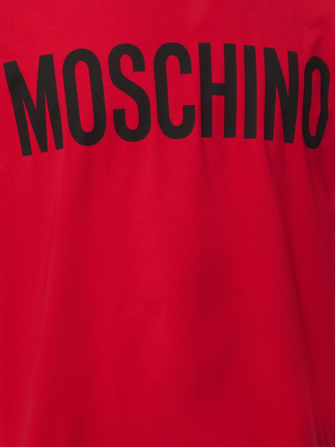 Shop Moschino Logo Print Cotton T-shirt In 레드