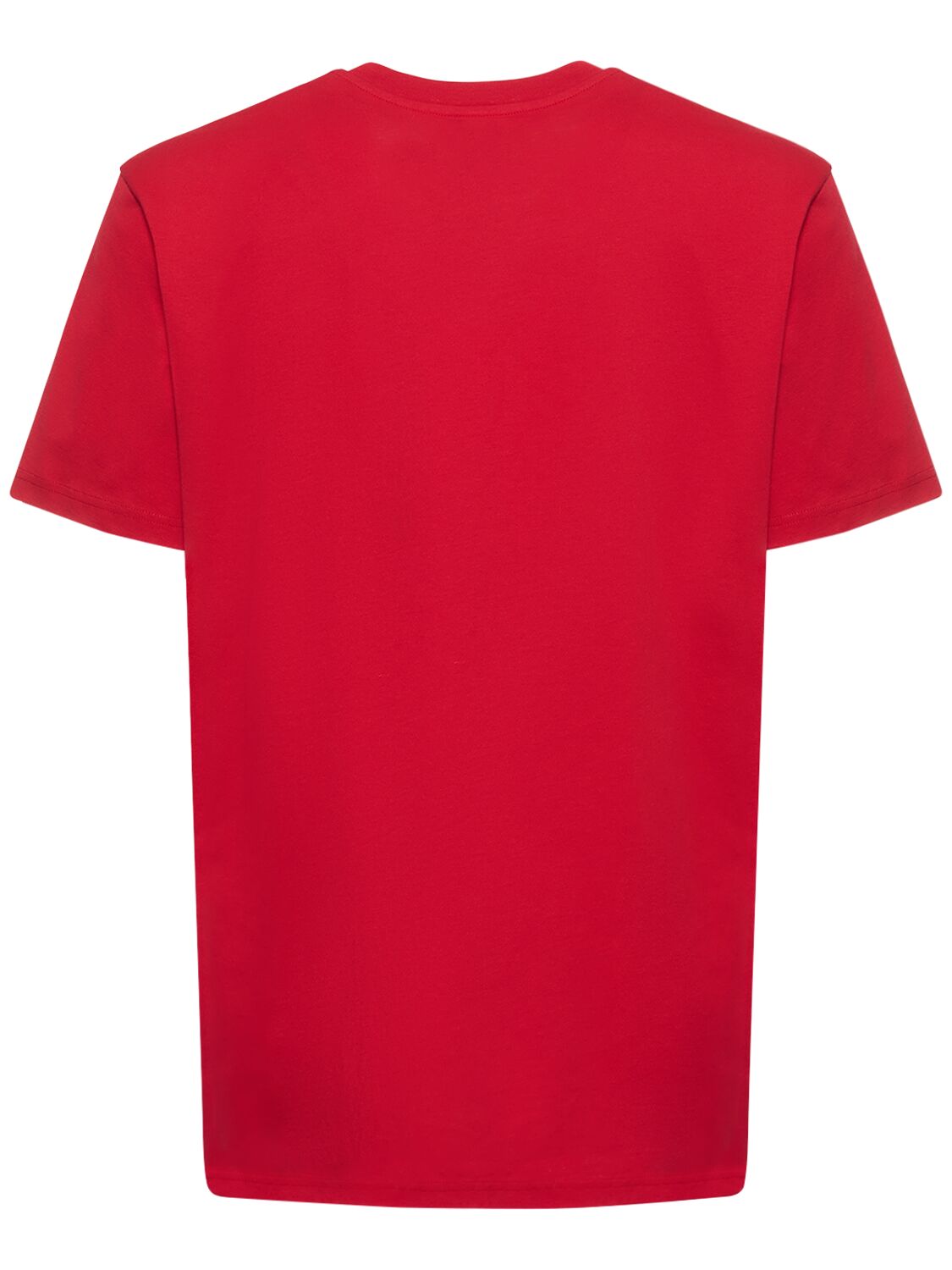 Shop Moschino Logo Print Cotton T-shirt In 레드