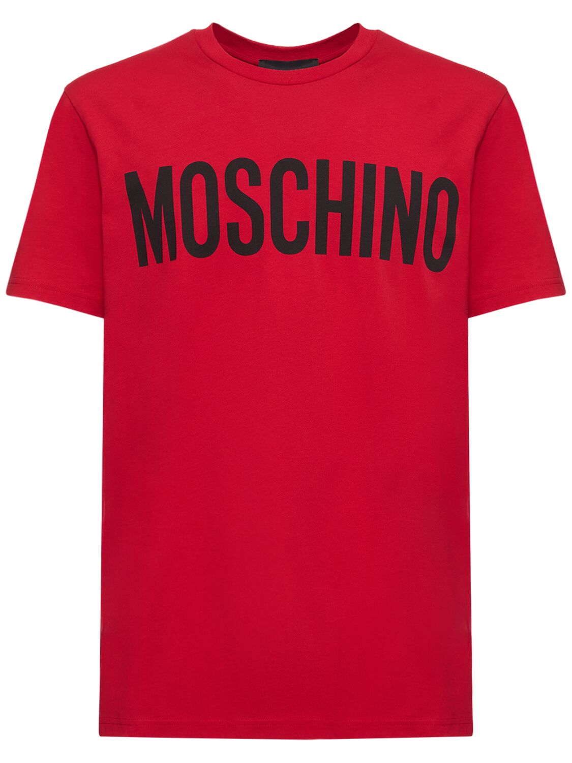 Moschino Logo Print Cotton T-shirt In 레드