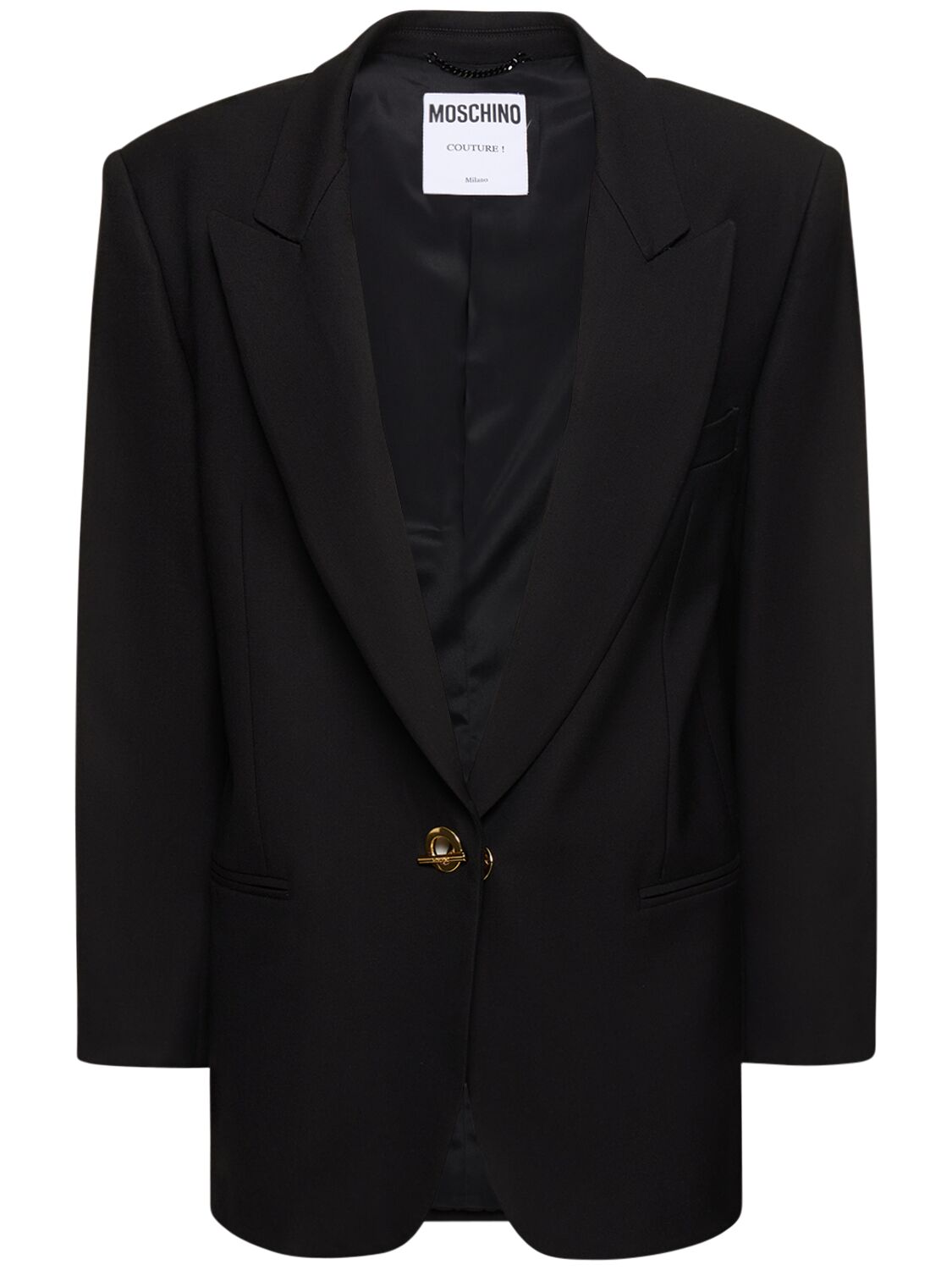Moschino Stretch Viscose Gabardine Jacket In Black