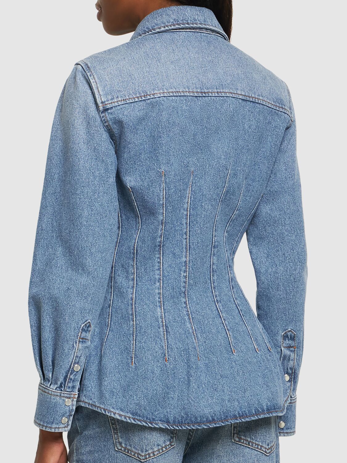 Chloé Cotton & Hemp Denim Classic Shirt In Blue