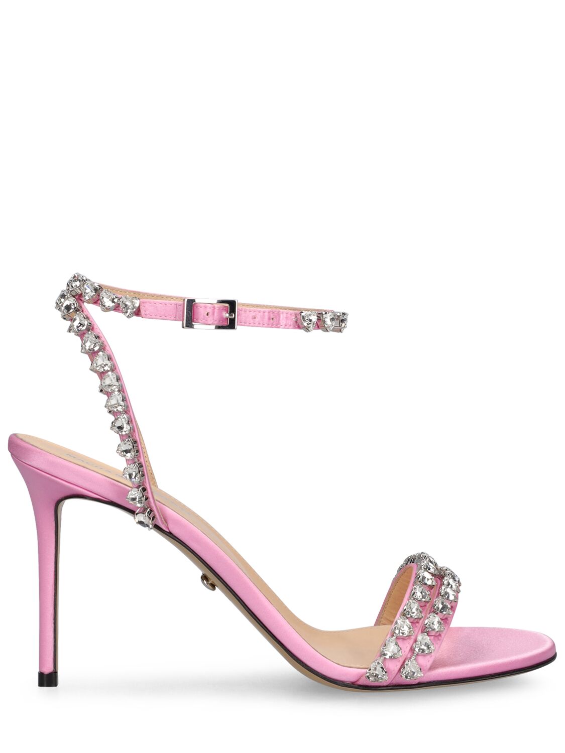 Shop Mach & Mach 95mm Audrey Satin Sandals In Pink