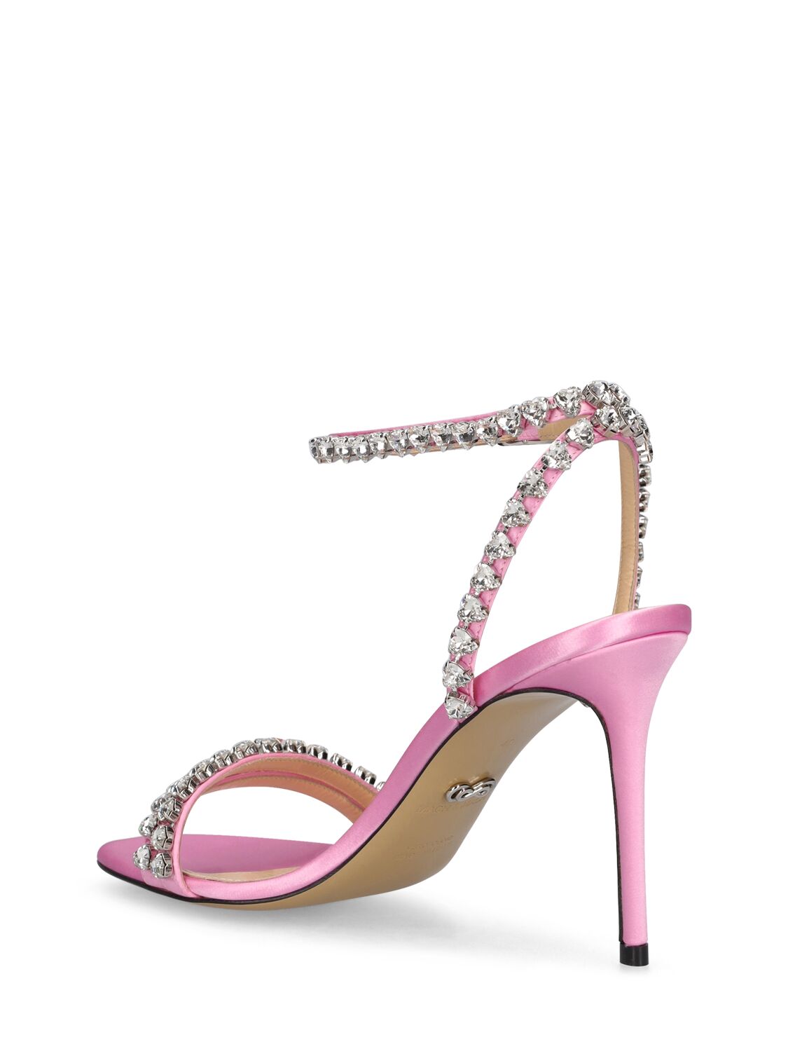 Shop Mach & Mach 95mm Audrey Satin Sandals In Pink