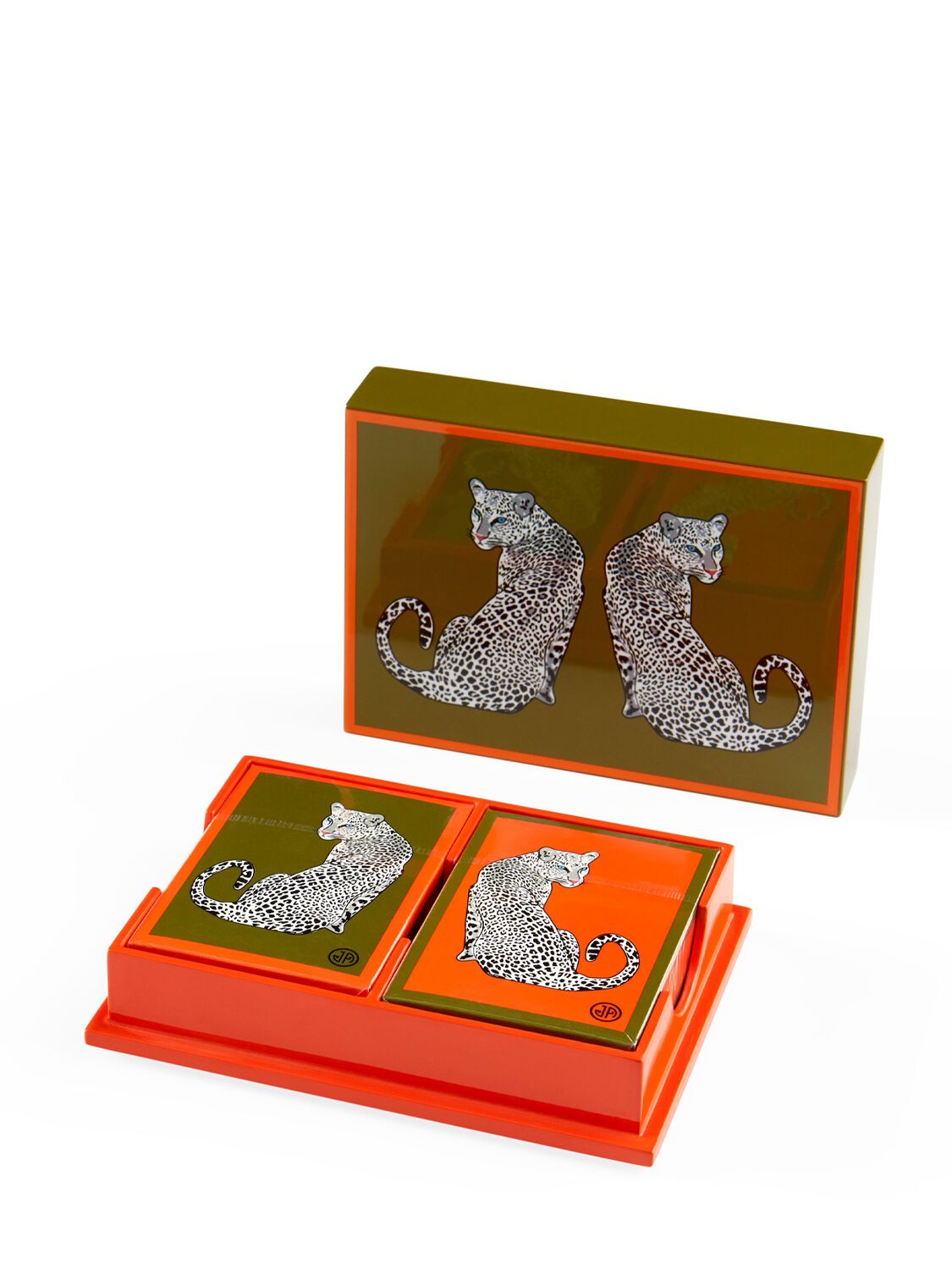 Leopard Lacquer Box & Playing Cards Set