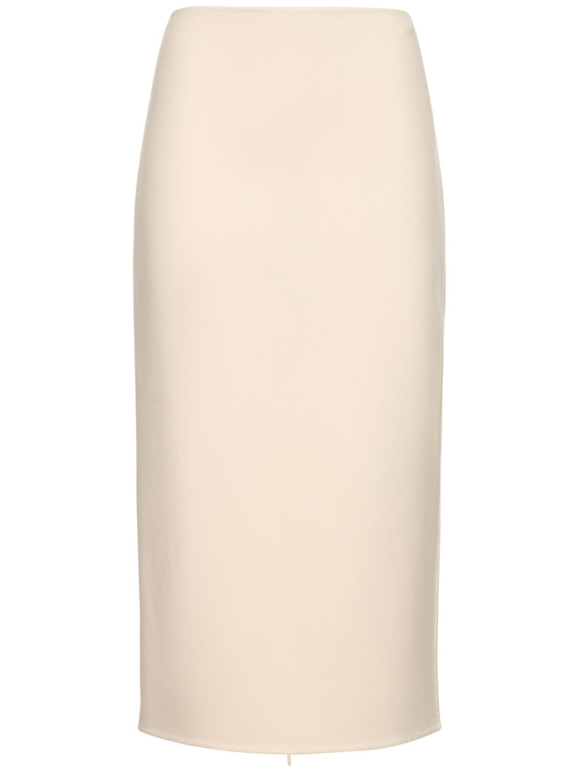 Shop The Row Bartellette Brushed Cashmere Midi Skirt In Ivory