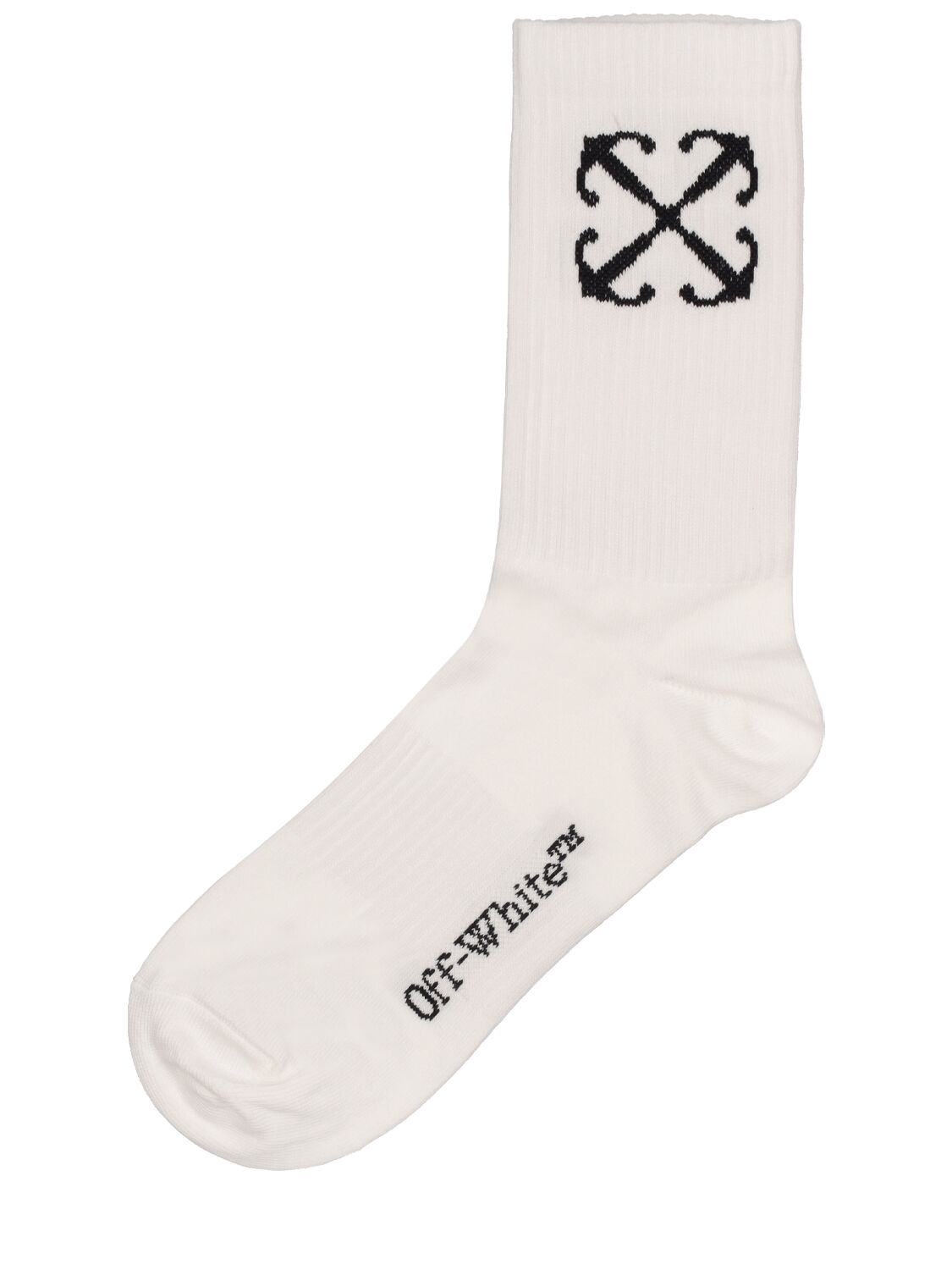 Shop Off-white Arrow Cotton Blend Socks In White