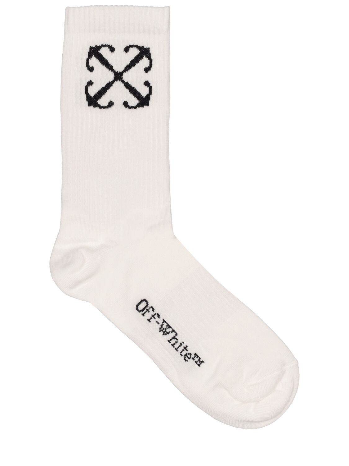 Off-white Arrow Cotton Blend Socks In White