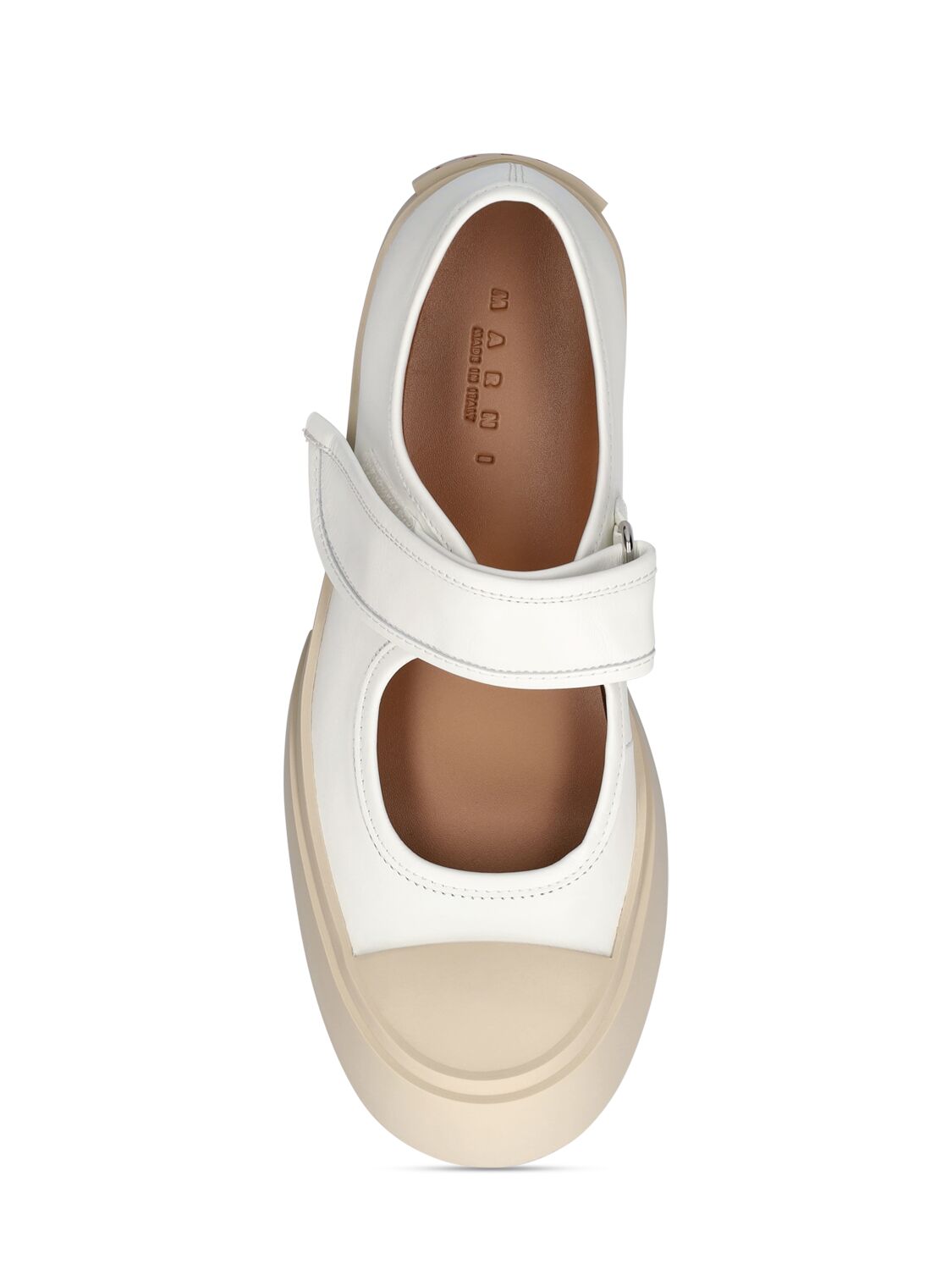 Shop Marni 20mm Pablo Mary Jane Leather Shoes In White
