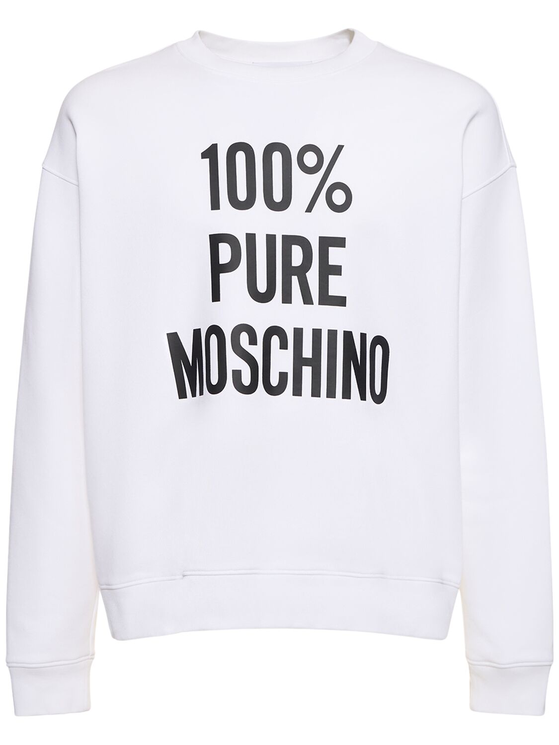 Moschino 100% Pure  Cotton Sweatshirt In White