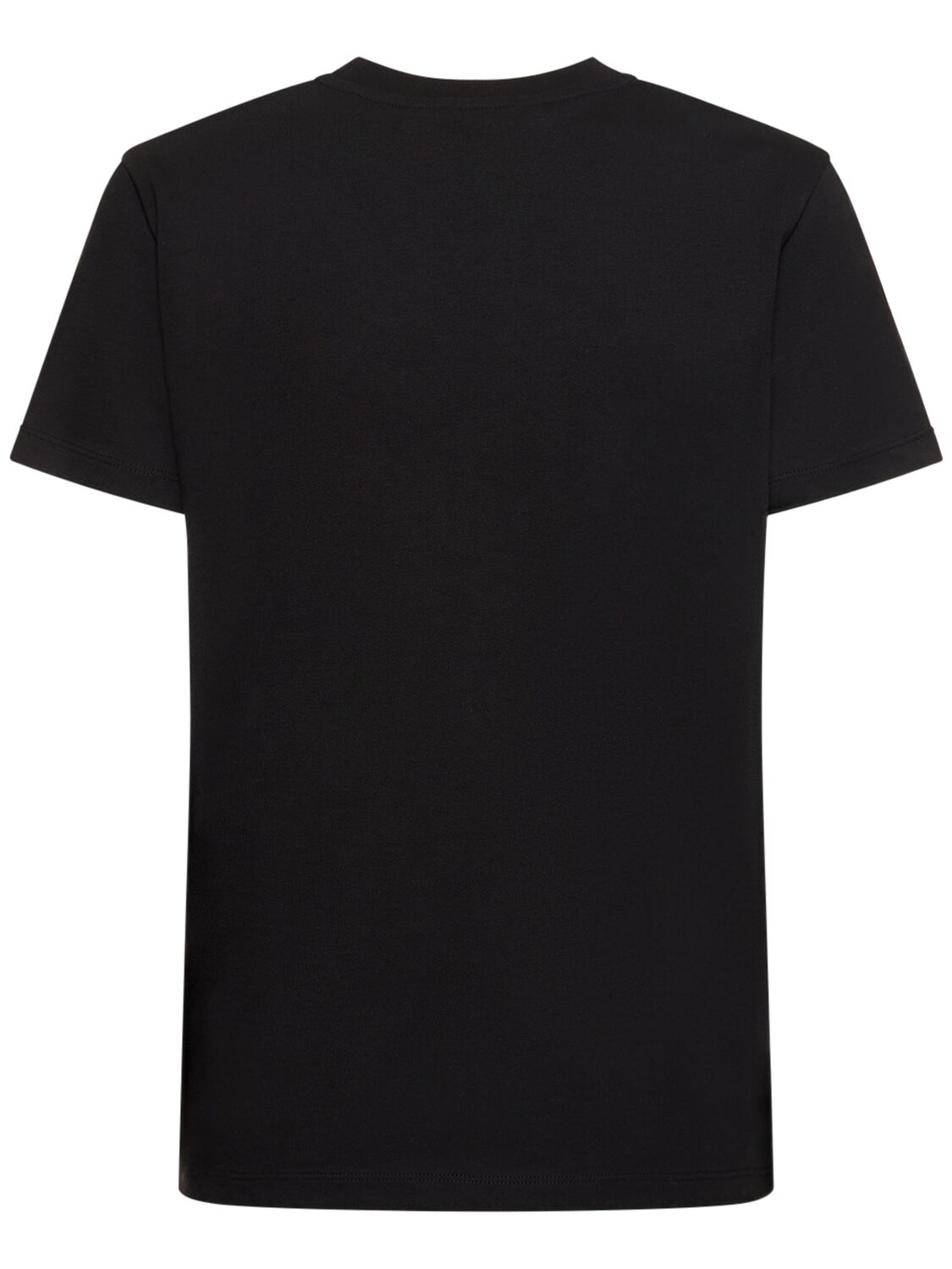 Shop Moncler Embroidered Organic Cotton Logo T-shirt In Black