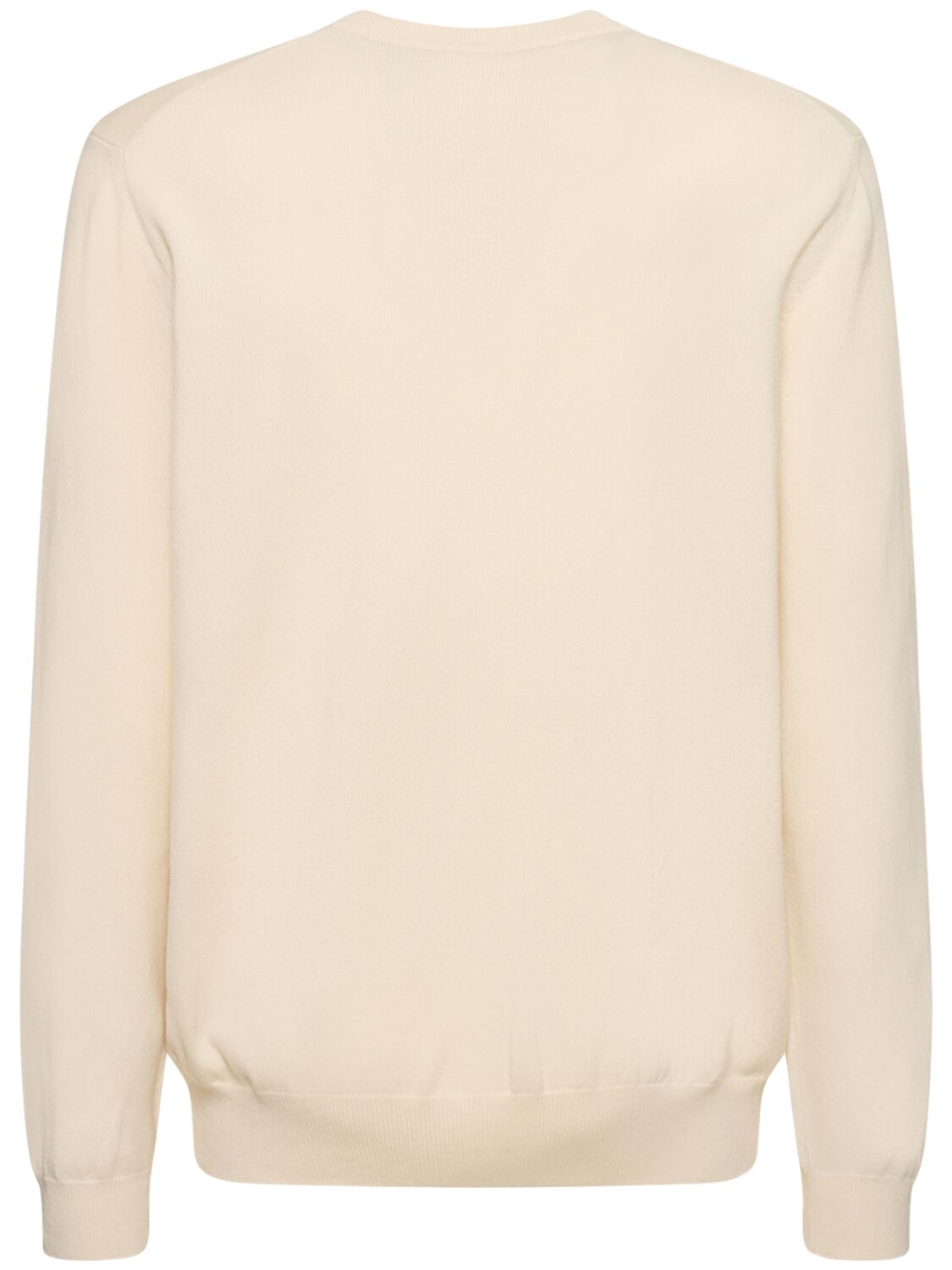 Shop Loro Piana Classic Cashmere Crewneck Sweater In Chalk