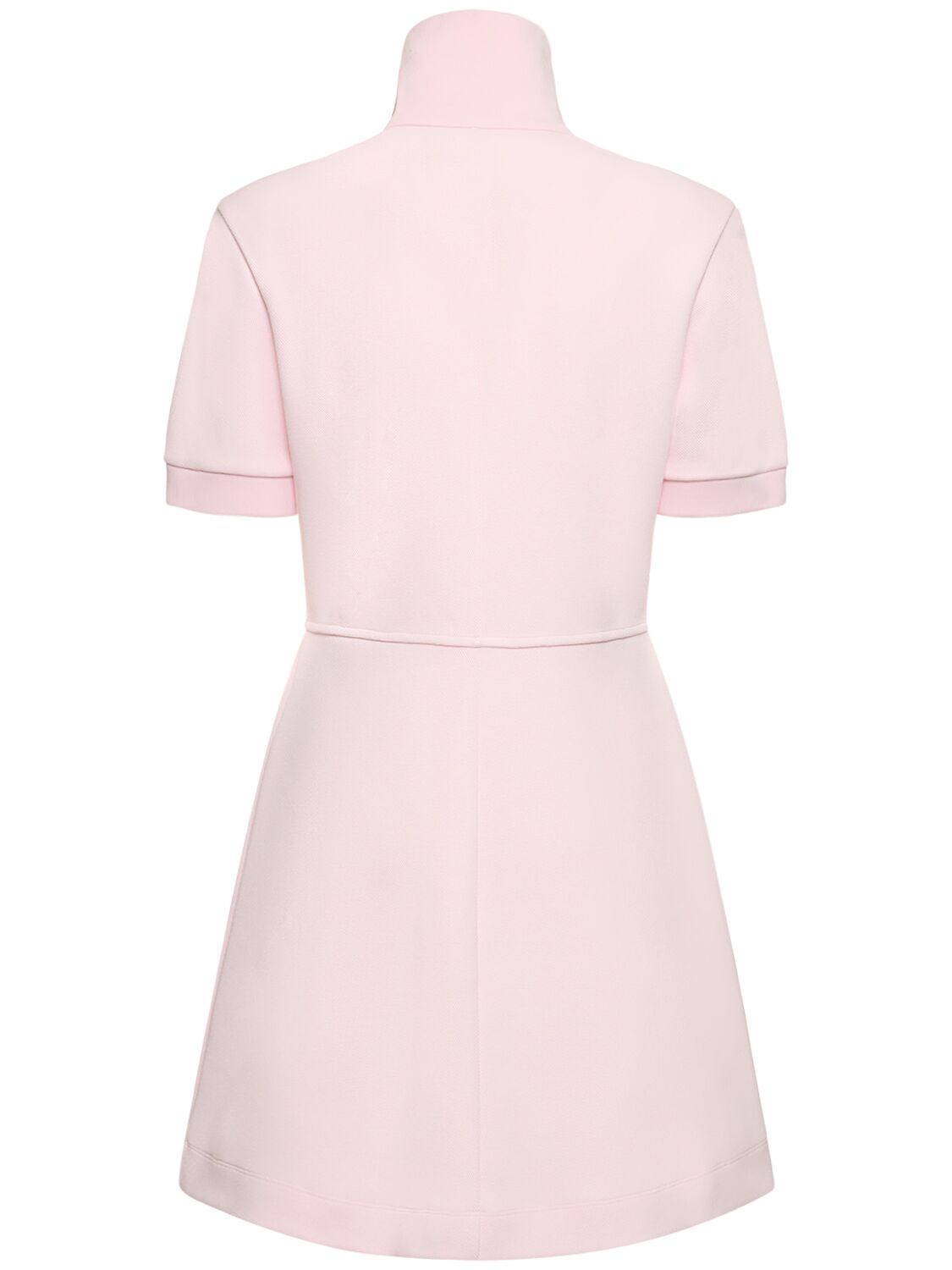 Shop Moncler Stretch Cotton Blend Piquet Polo Dress In Rose
