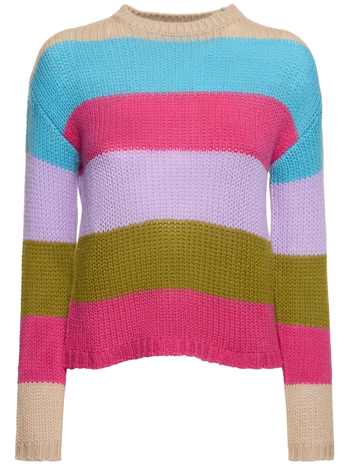 Weekend Max Mara Womens Multicolour Palco Striped Cashmere Jumper In Multicolor