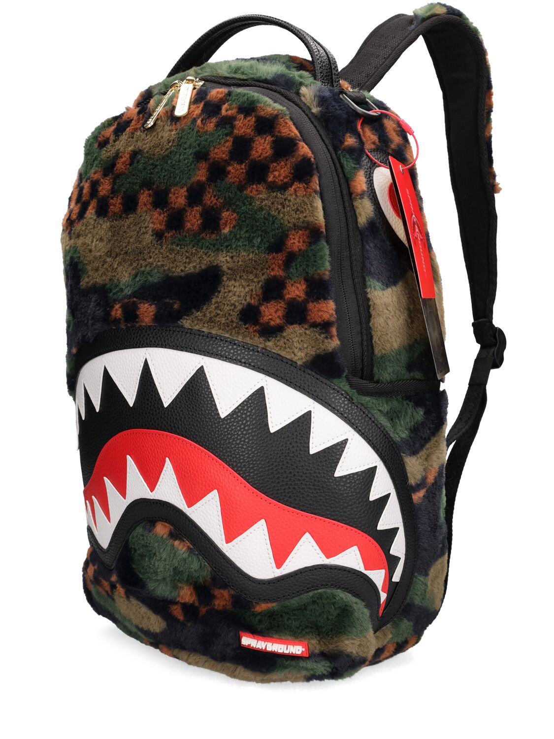 Shop Sprayground Printed Faux Fur Backpack In Multicolor