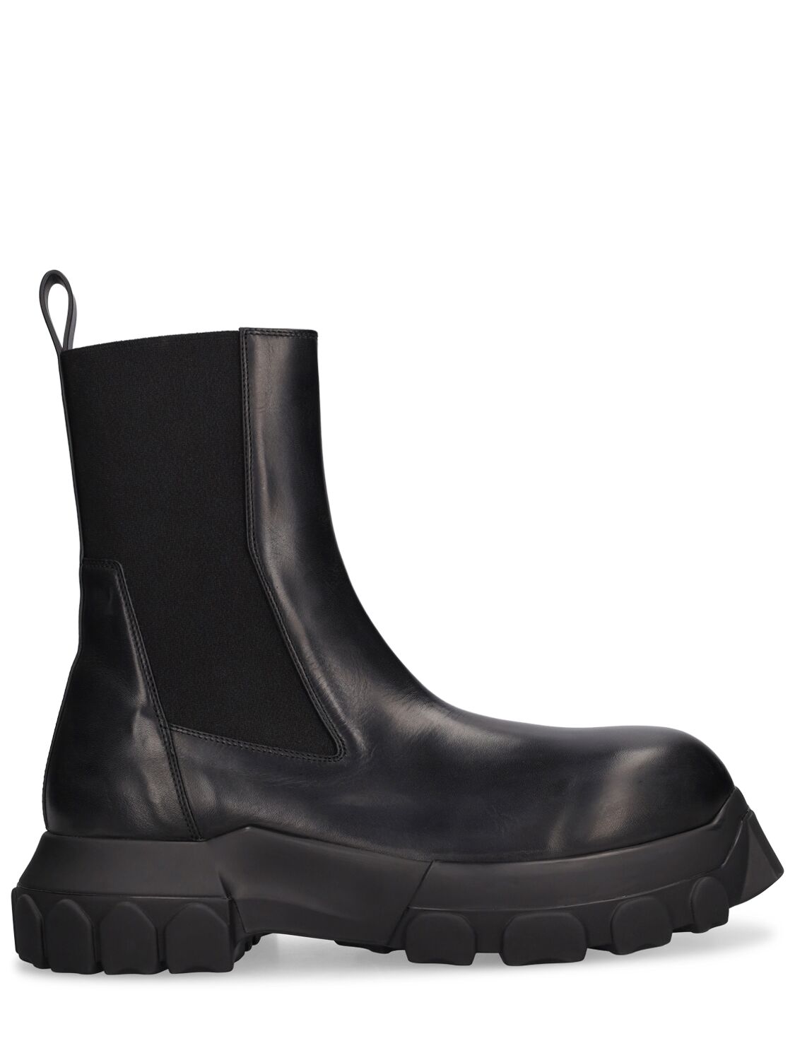 Rick Owens Beatle Bozo Tractor Leather Boots In Black